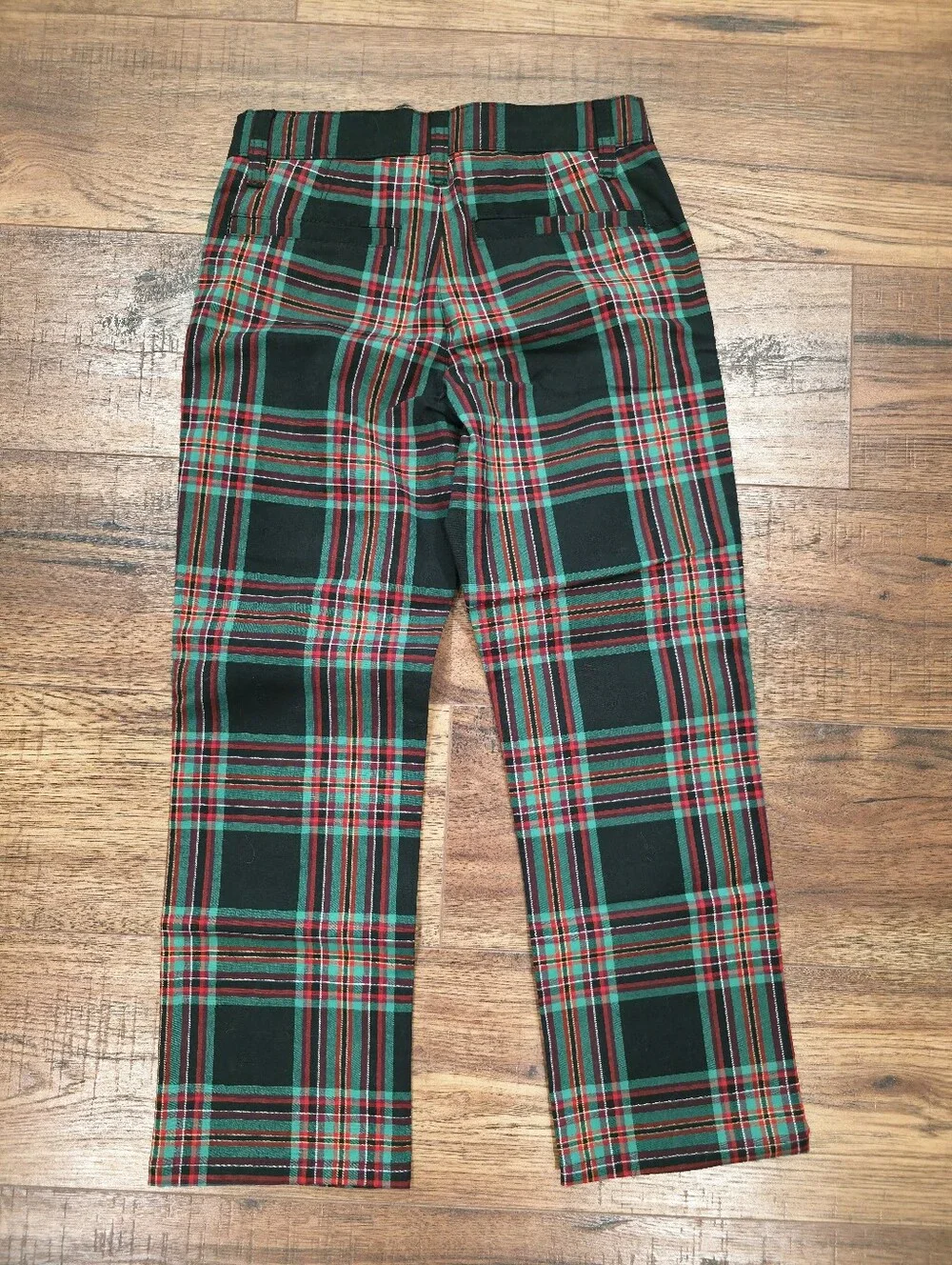 Cat & Jack Black Red Green Plaid Chino Pants 6